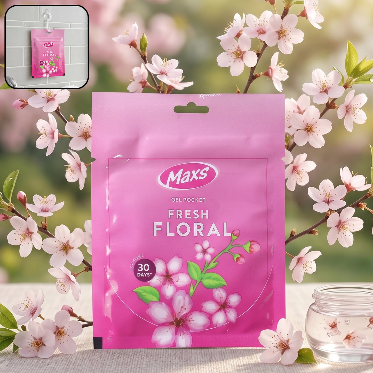 Maxs Fresh Floral Gel Air Freshener Pocket Long Lasting 10 Gm
