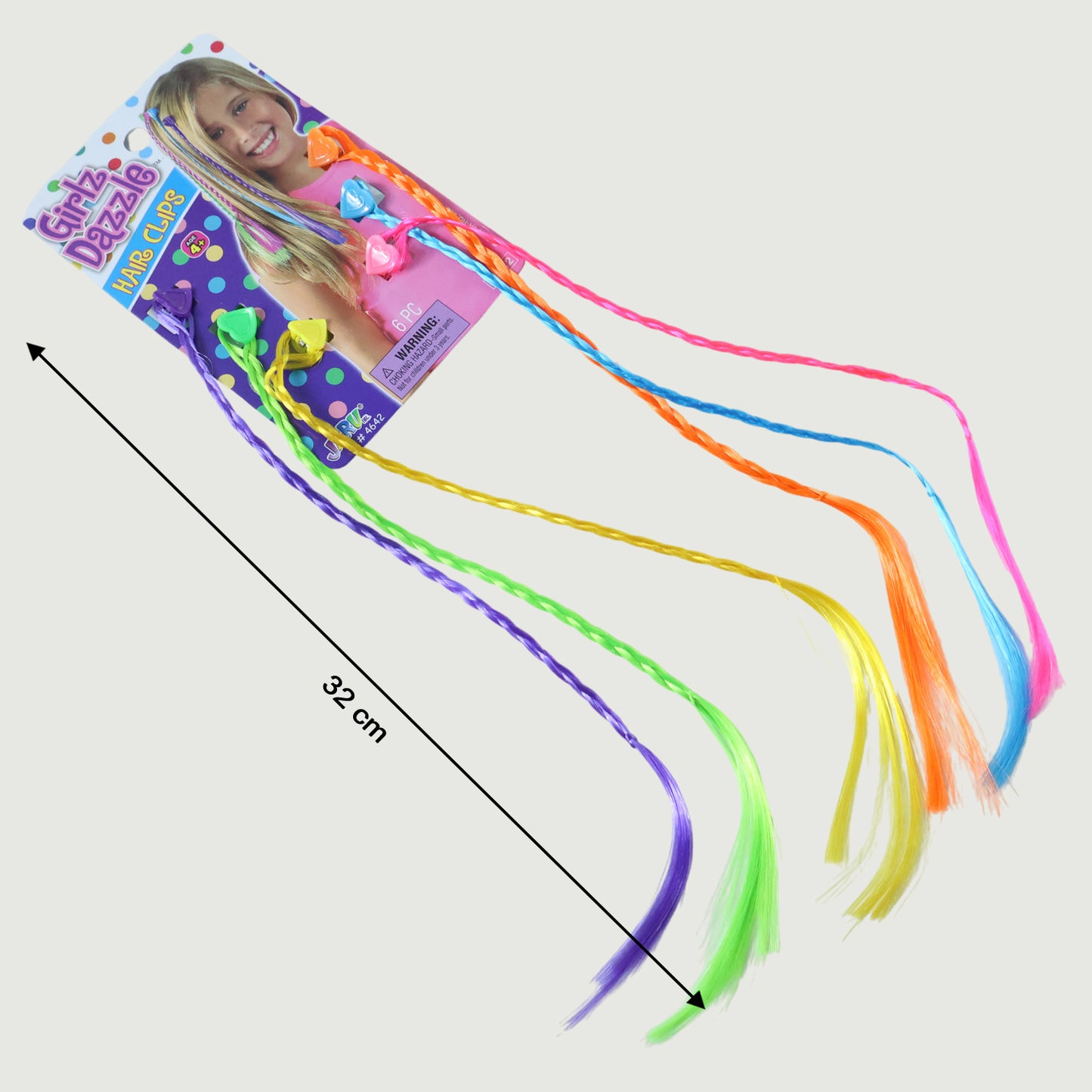 Colourful Braided Hair Streaks for Girls - 6 Pc Clip-In Extension Set - Happy Price - Image 5