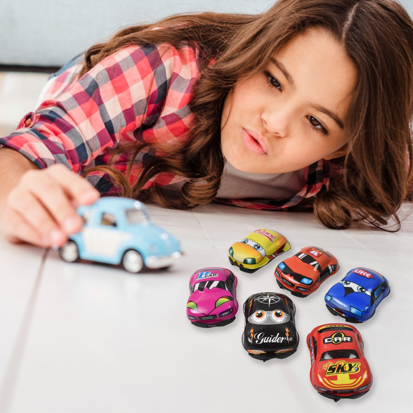 Mini Pull Back Car Aeroplane Pvc Plastic Pull Back Car Cartoon Toys (12 Pcs Set) - Happy Price - Image 5