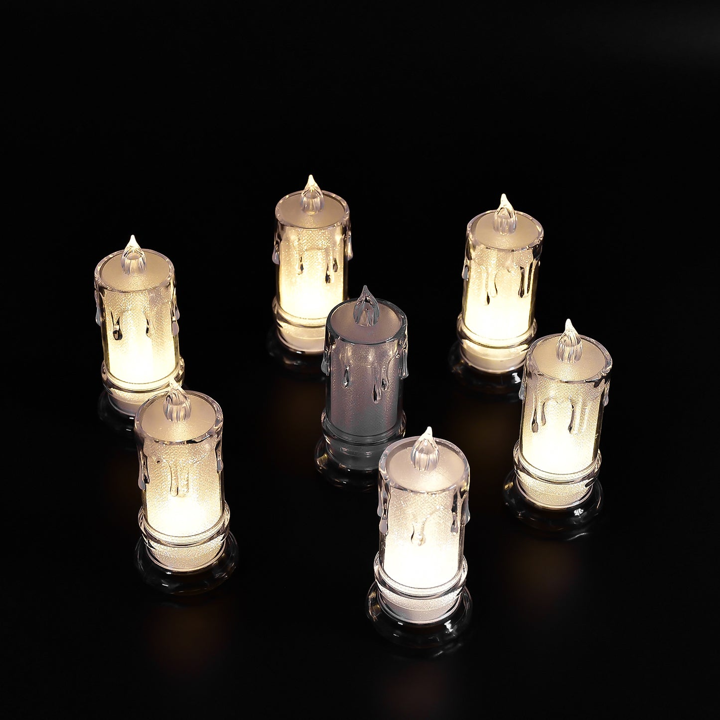 Big Size Flameless Melted Design Candles For Decoration (Set Of 12pc) - Happy Price - Image 3