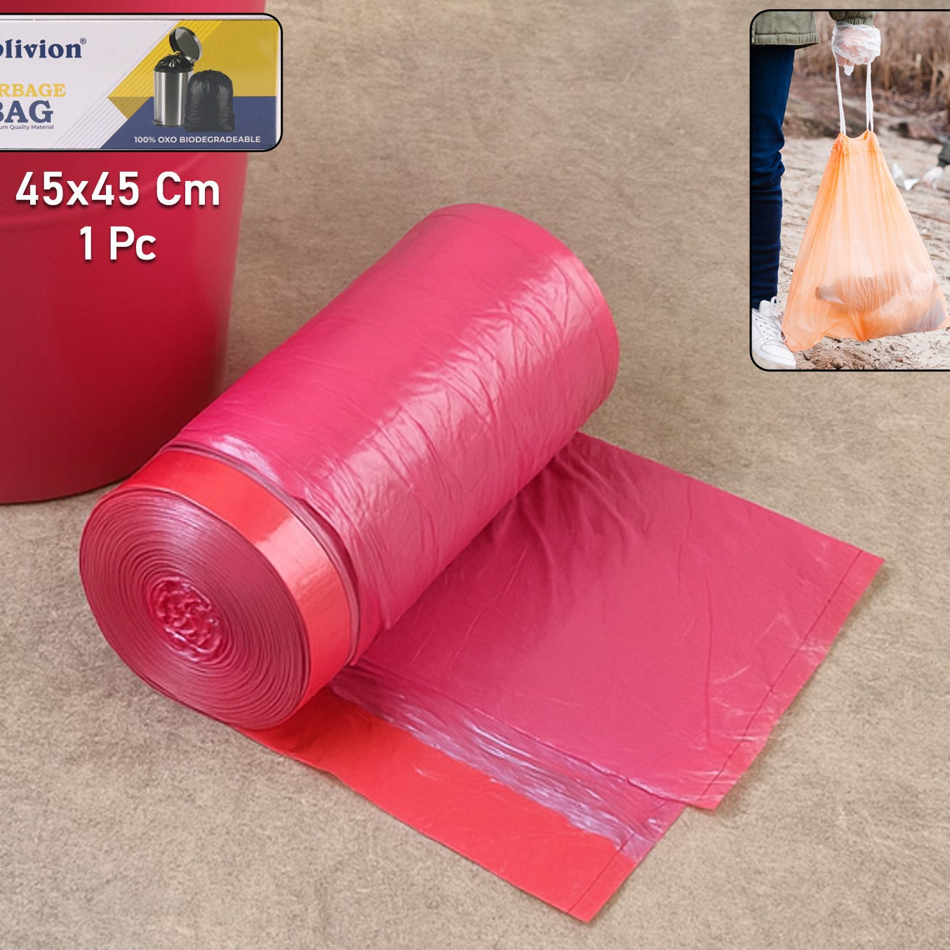 Eco-Friendly Garbage Bags 45x45 cm - 1 Pc Roll - Happy Price - Image 1