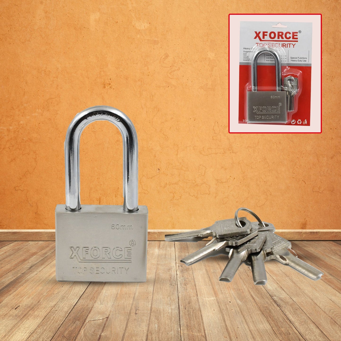 Multipurpose Solid 6 Keys Padlock 60 Mm 1 Pc) - Happy Price - Image 4