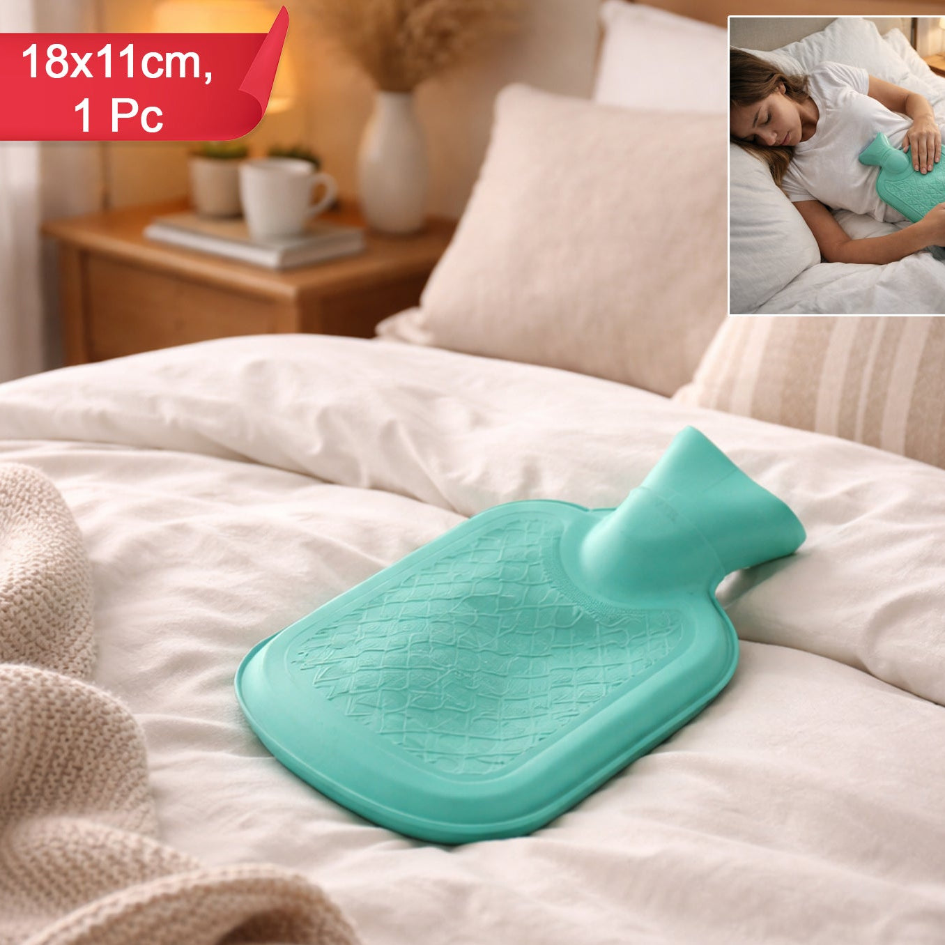 Reusable Hot Water Bag for Pain Relief - 1 Pc, 18x11 cm - Happy Price - Image 1