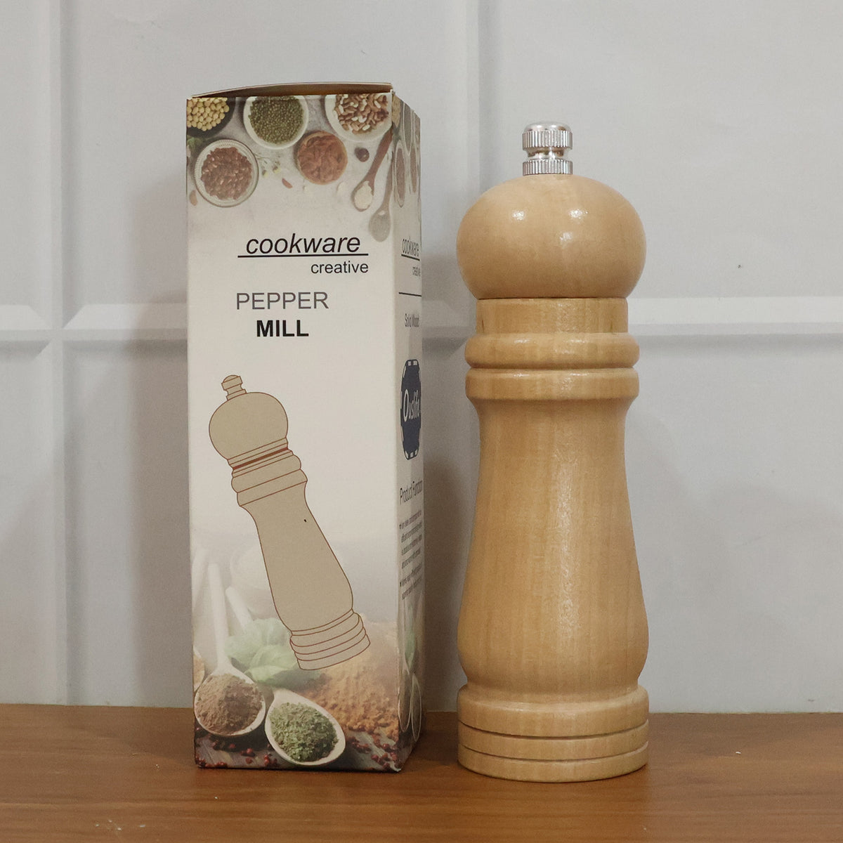 Classic Wooden Manual Pepper Grinder Mill (1 Pc) - Adjustable Coarseness for Fresh Spices - Happy Price - Image 7