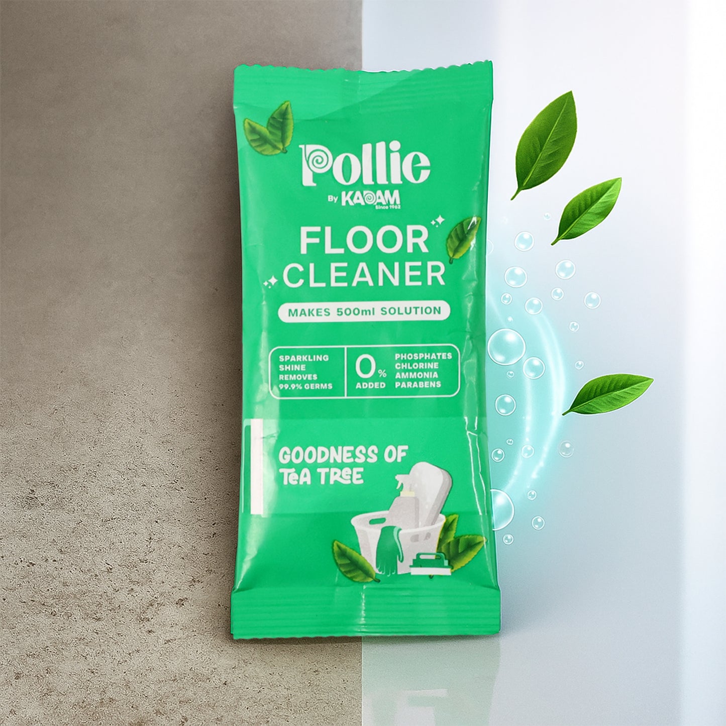 Pollic Kadam Concentrated Floor Cleaner Sachet - Tea Tree Fragrance (50 Gm) - Happy Price - Image 5