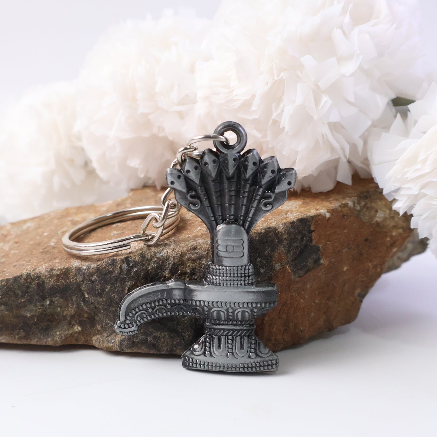 Metal Shiva Lingam Naag Keychain - Antique Black Finish, 1 Pc - Happy Price - Image 3