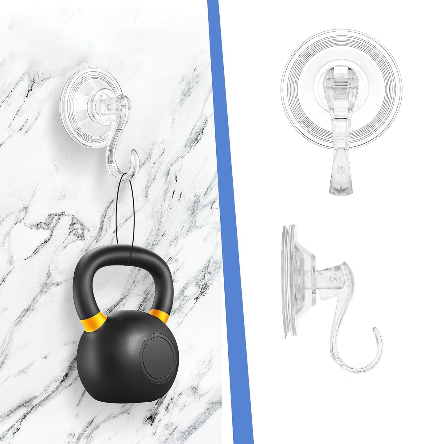 Plastic Suction Cup Hooks - 4 Pcs Set, Removable & Reusable Transparent Hangers - Happy Price - Image 5