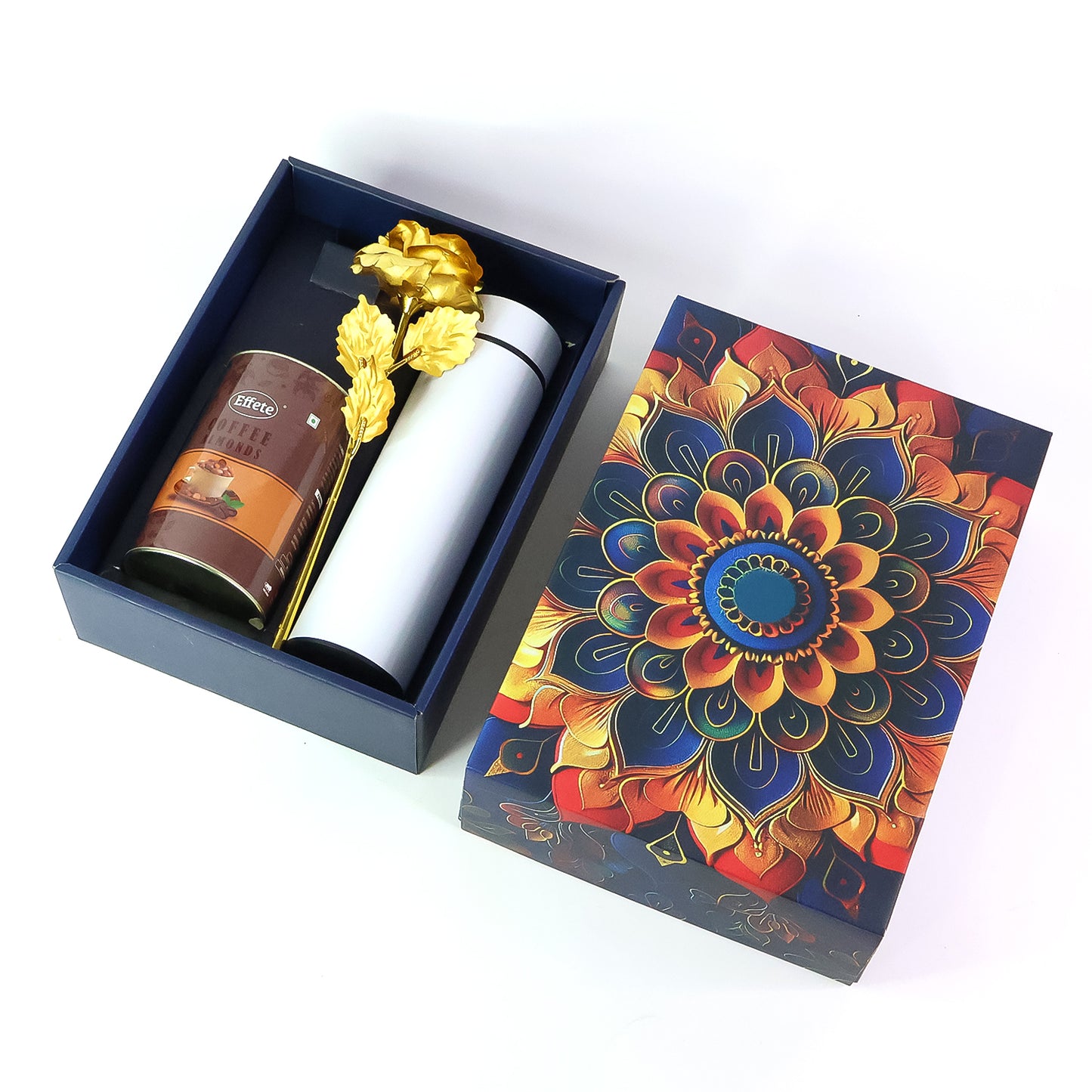 Effete Coffee Almonds & Golden Rose Gift Set with Steel Bottle (3 Pc) - Happy Price - Image 5