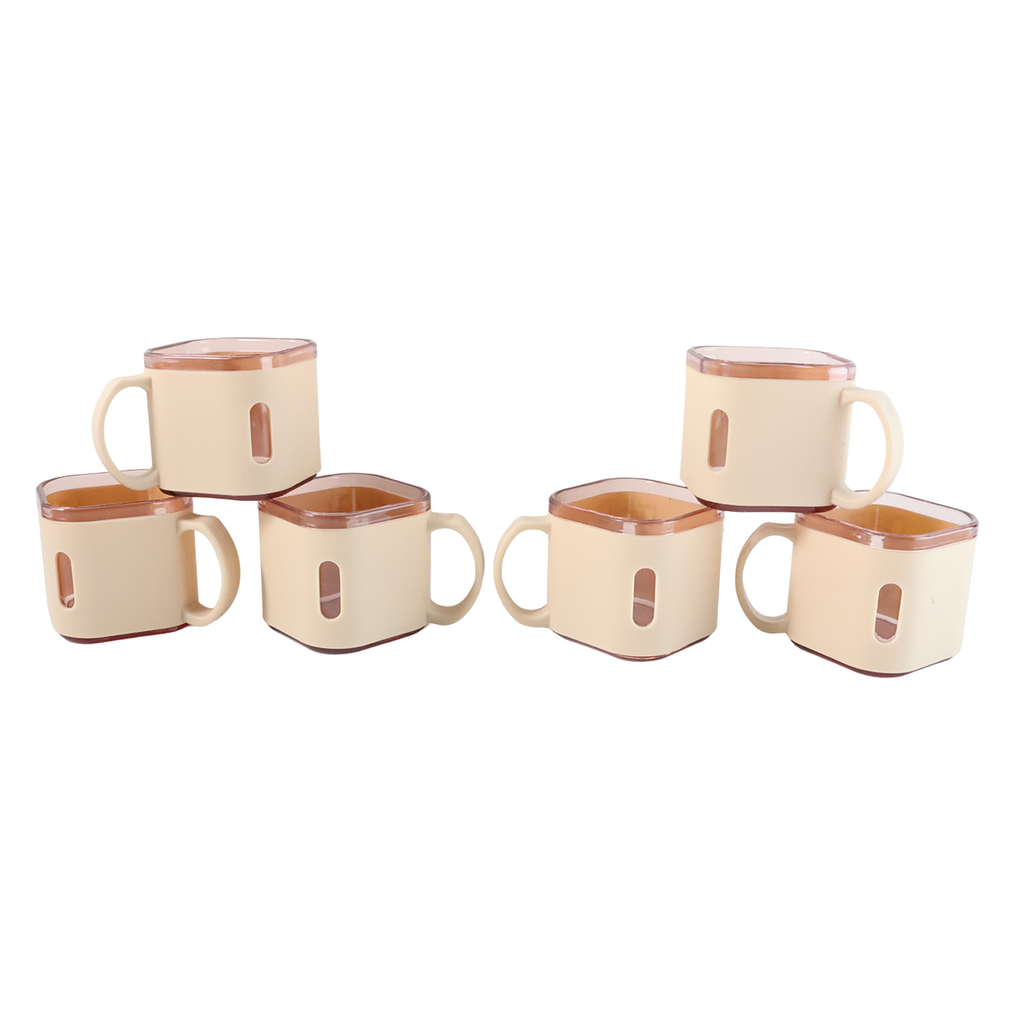 Set of 6 Square Tea Cups, 150ml Each, Lightweight & Unbreakable - Great Price - Image 2