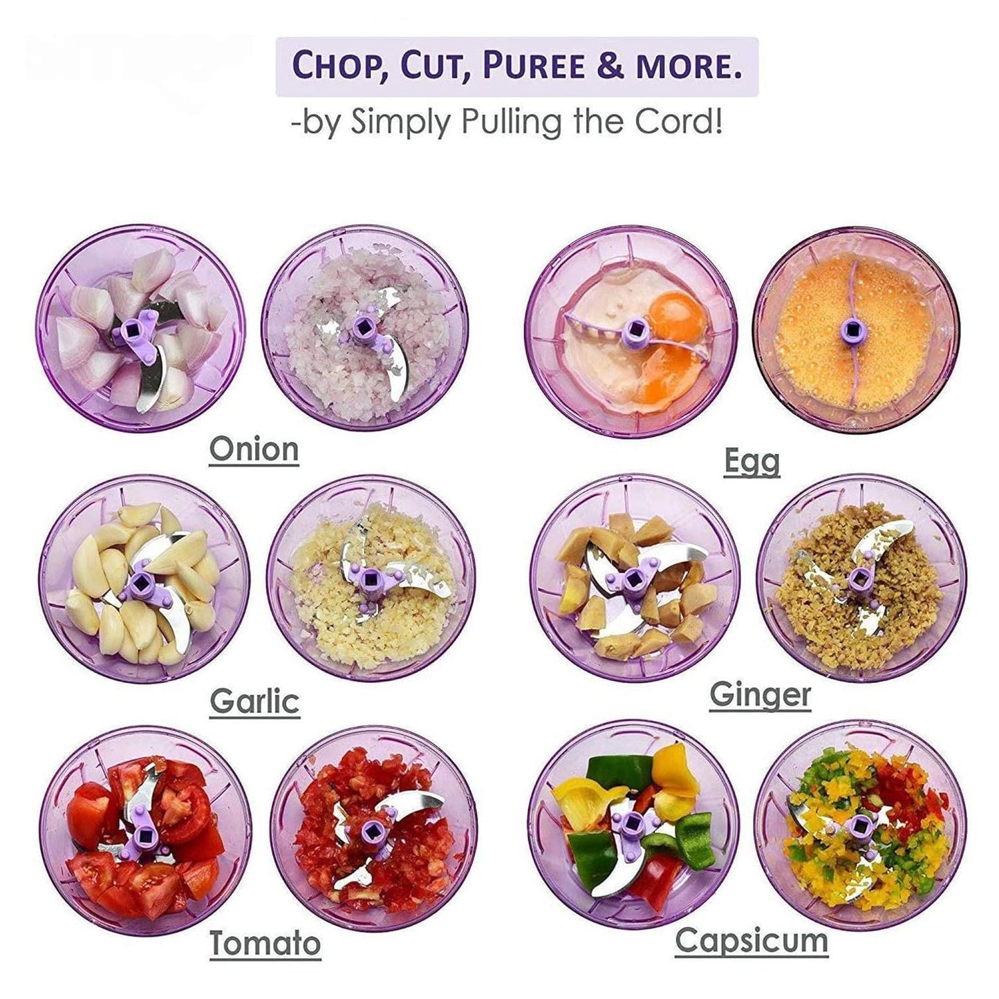 1100 ML Manual Push Chopper for Kitchen - Easy Vegetable & Fruit Slicer - Happy Price - Image 5