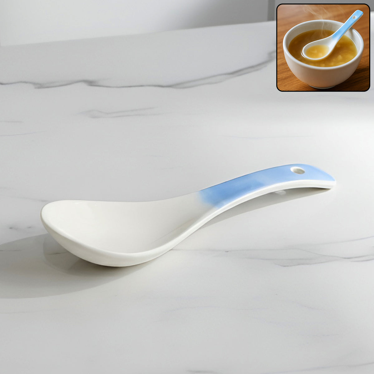 Ceramic Serving Spoon 14 cm - Heat-Resistant Ladle for Curries & Soups (1 Pc) - Happy Price - Image 2