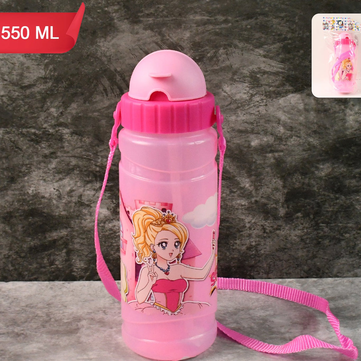 Cartoon Printed Water Bottle 550ml (1 Pc) - Happy Price - Image 1