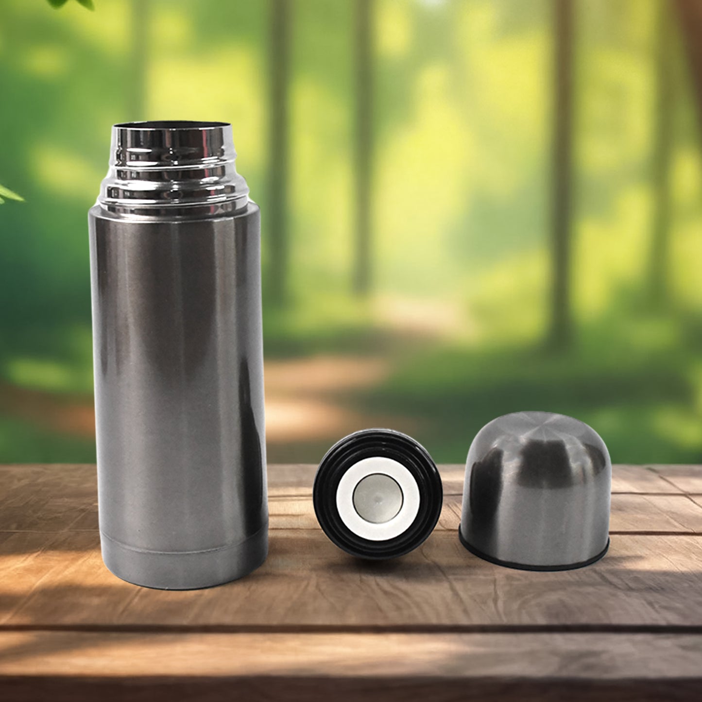 Stainless Steel Hot And Cold Water Bottle With Push-down Lid (350ml) - Happy Price - Image 3
