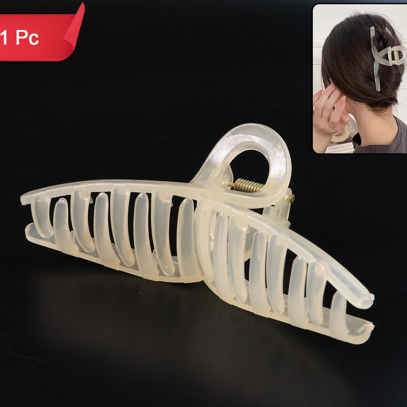 Big Plastic Hair Claw Clips Strong Clips (1 Pc Mix Color) Hair Accessories - Happy Price - Image 1