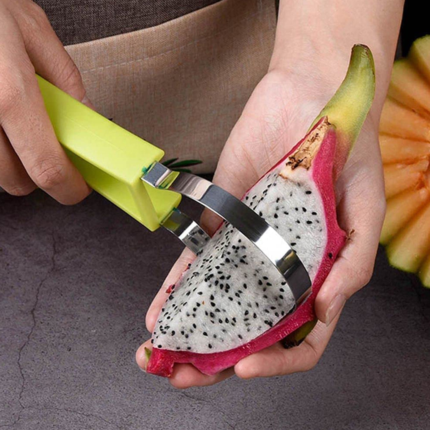 4 In 1 Stainless Steel Melon Baller Seed Remover Sorbet Dessert Ball Spoon Fruit Digging Spoon Double Sided Fruit Scooper Watermelon Baller Scoop - Happy Price - Image 7