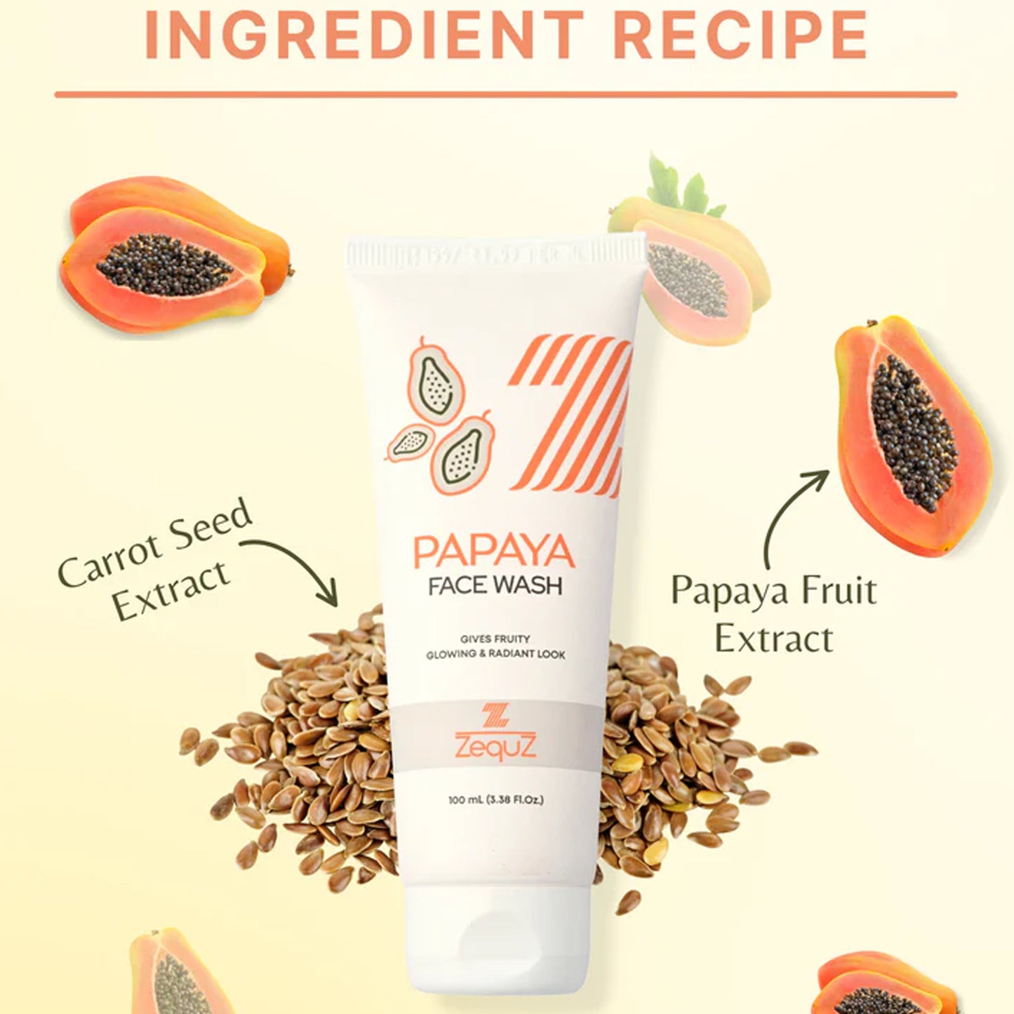 Zequz Papaya Face Wash - 100ml for Brightening & Glowing Skin - Happy Price - Image 4