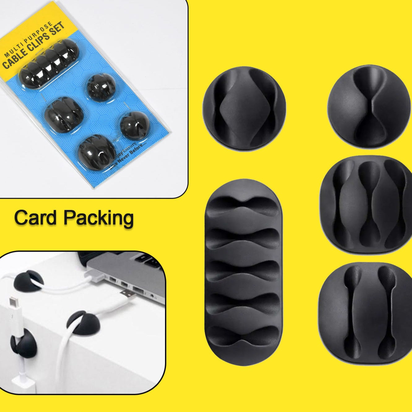 Cable Clips Multi Purpose Cable Organizer Wire Holder For Desk And Table Use - Happy Price - Image 1