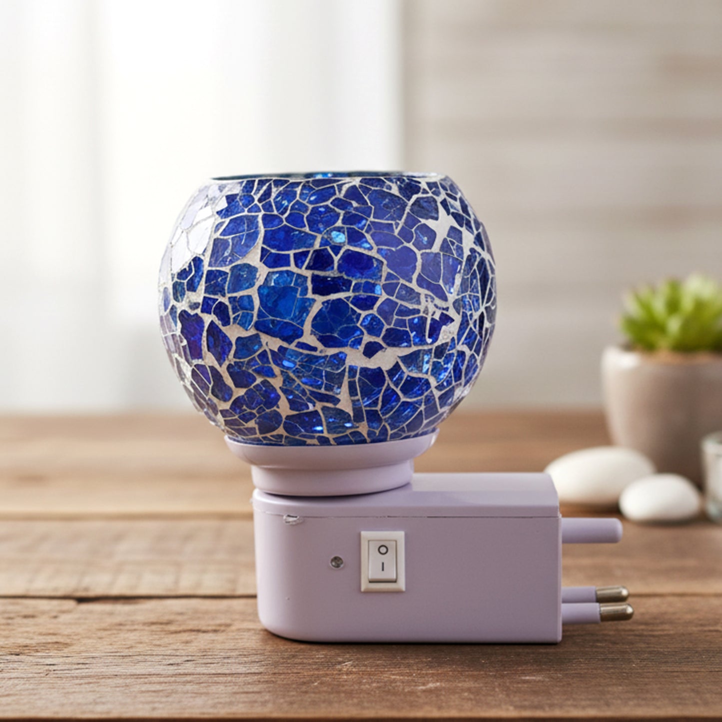 Mosaic Glass Electric Night Lamp with Plug-in Holder - 1 Pc - Great Price - Image 2
