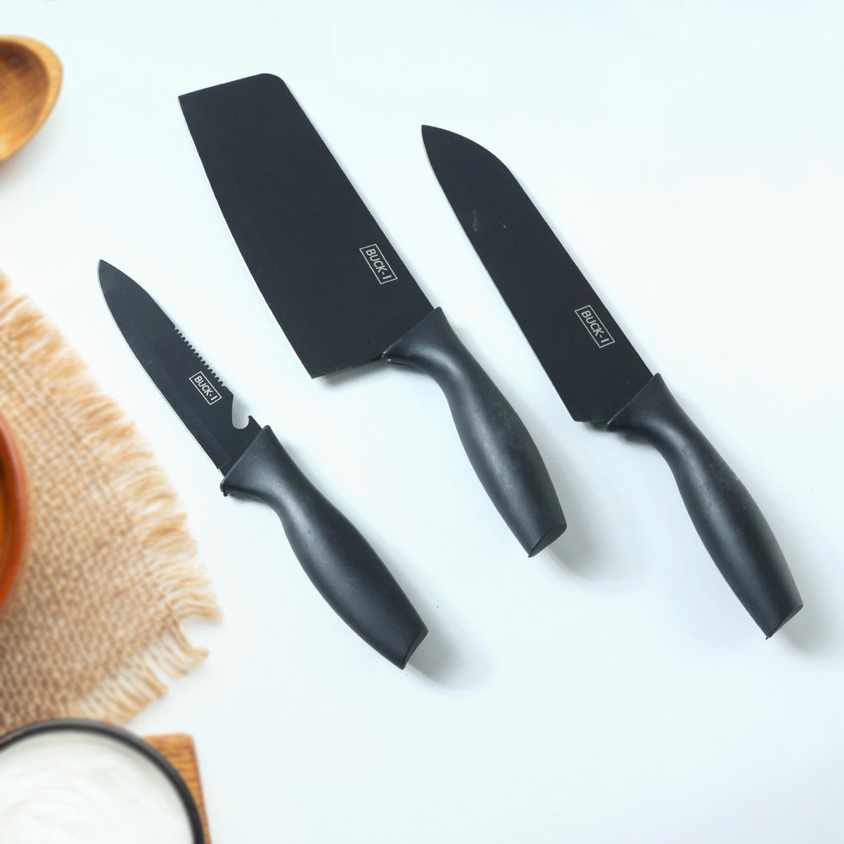 3-Piece Kitchen Knife & Chopping Board Set for Home Cooks - Happy Price - Image 6