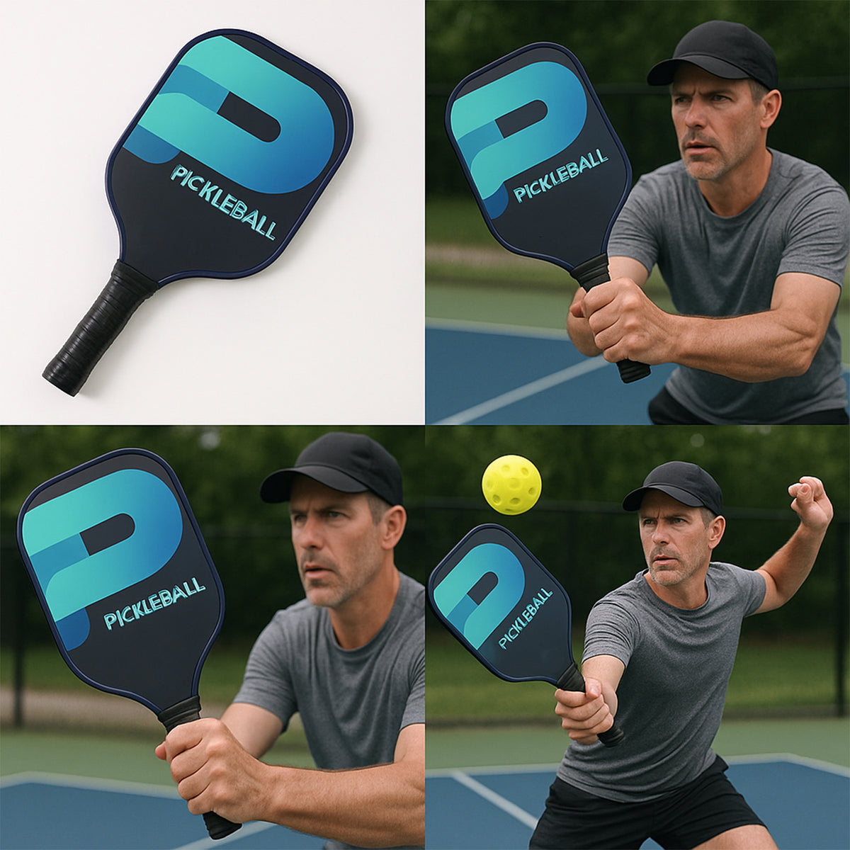 Konex Fiberglass Pickleball Paddle with Cushion Grip - Lightweight, Durable for Indoor/Outdoor Play (1 Pc) - Happy Price - Image 6