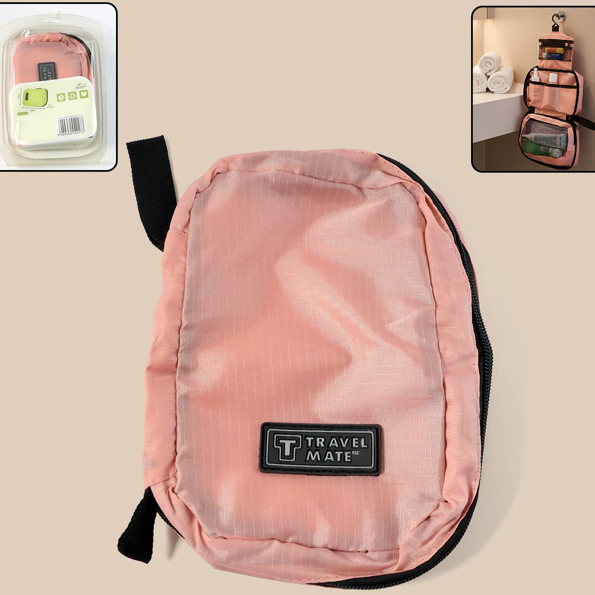Hanging Toiletry Bag Organizer (1 Pc) - Waterproof Nylon Travel Pouch - Happy Price - Image 1