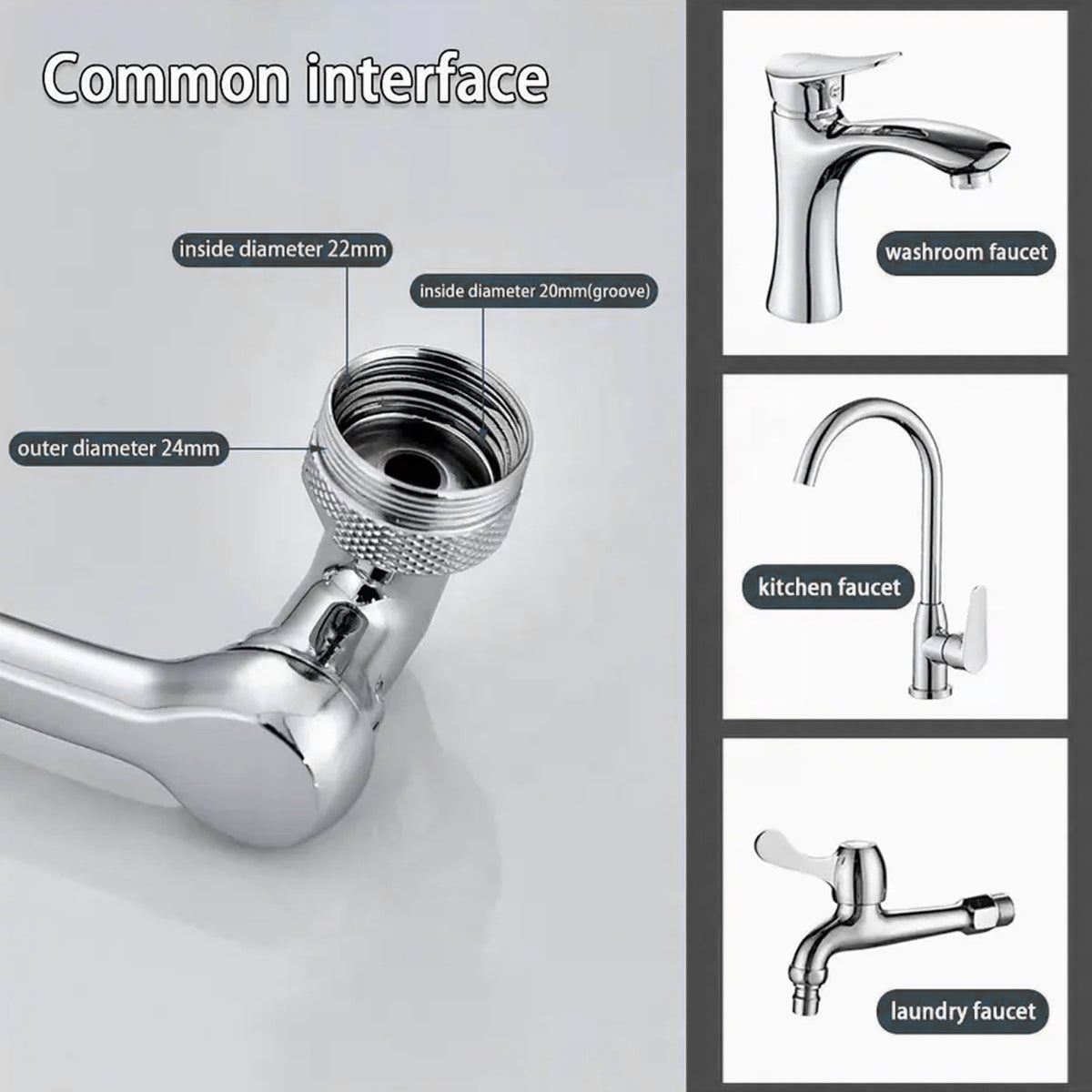 1080 Degree Rotating Faucet Extender with Dual Spray Modes - Flexible Sink Aerator for Kitchen & Bathroom - Happy Price - Image 4