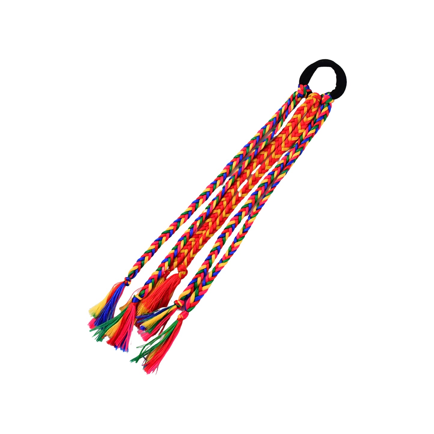 Multicolor Braided Hair Extension with Tassels - 1 Pc - Happy Price - Image 2