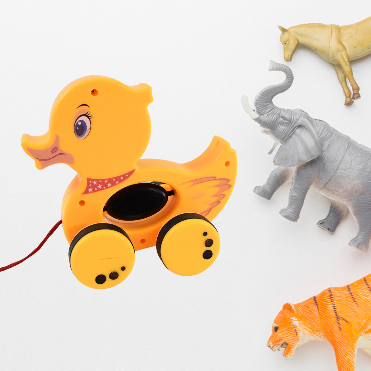 Pull Along Toy With Attractive Design Developmental Toy For 1-year-old Girl Boy (Duck) - Happy Price - Image 3