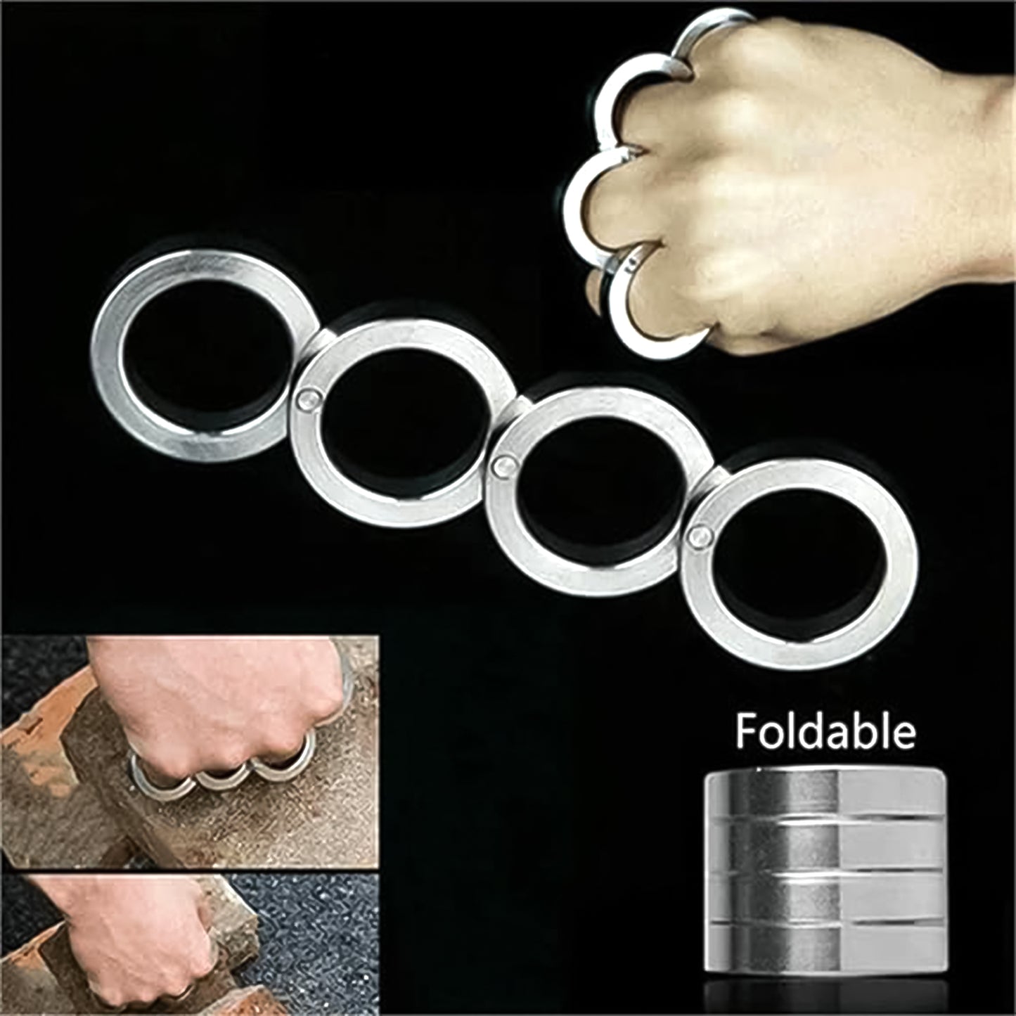 Portable 4 Finger Ring Unique Rotating Folding Ring (1 Set) - Happy Price - Image 6