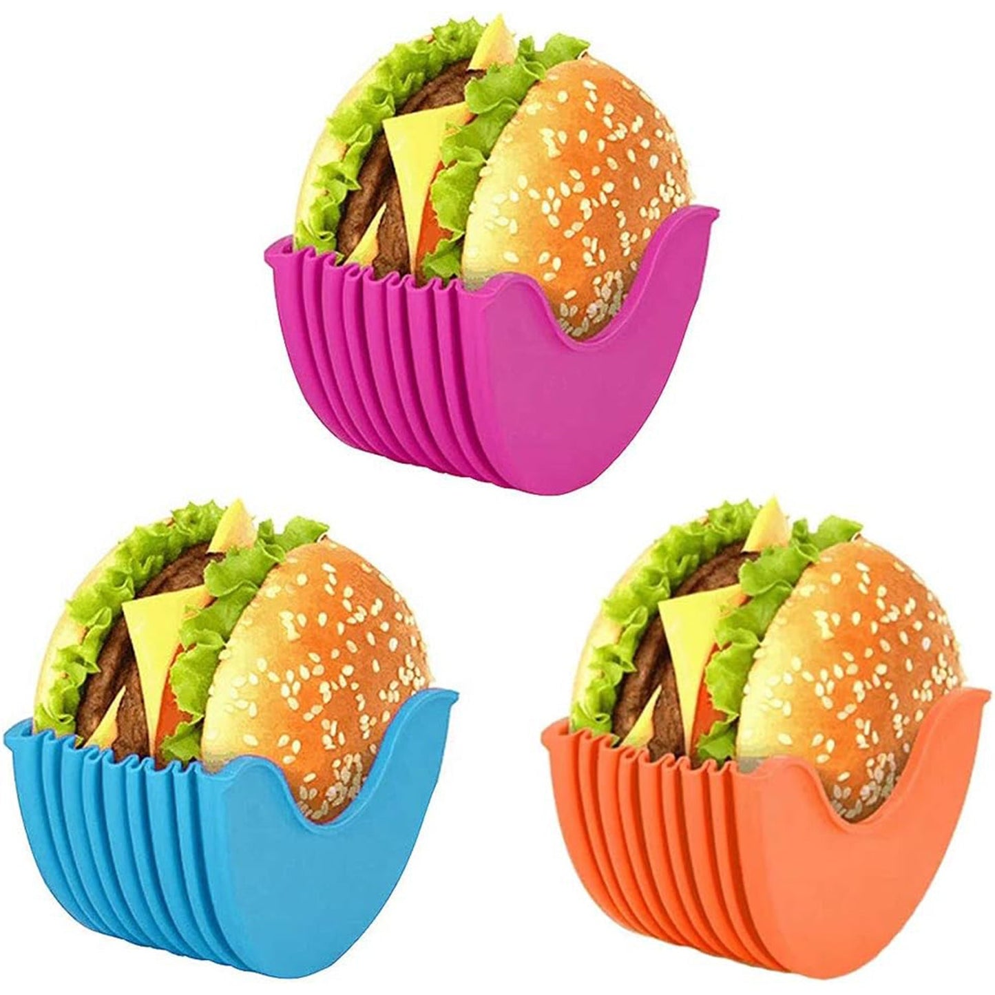 Silicone Burger Holder Snack Holder Reusable Burger Holder - Happy Price - Image 5