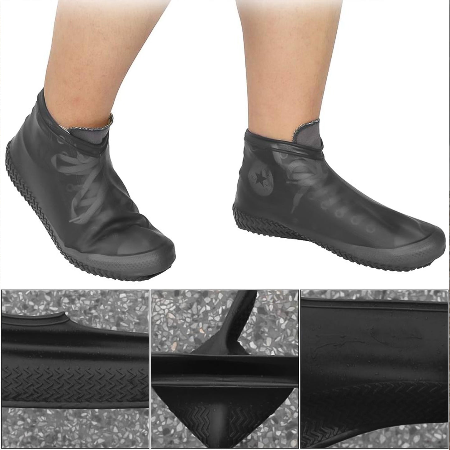 Non-slip Silicone Reusable Waterproof Rain Shoes Covers (1 Pair Small Mix Color) - Happy Price - Image 6