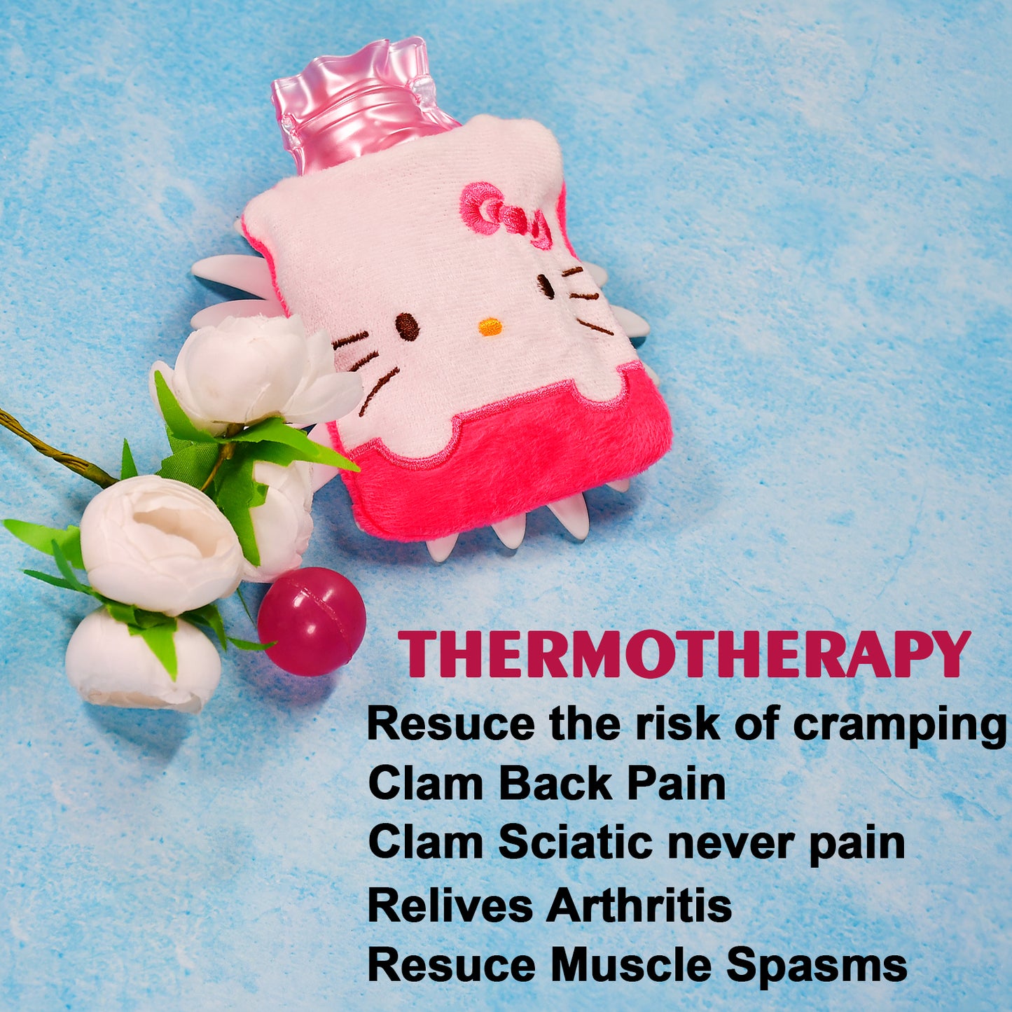 Pink Hello Kitty Small Hot Water Bag with Cover for Targeted Pain Relief - Happy Price - Image 7
