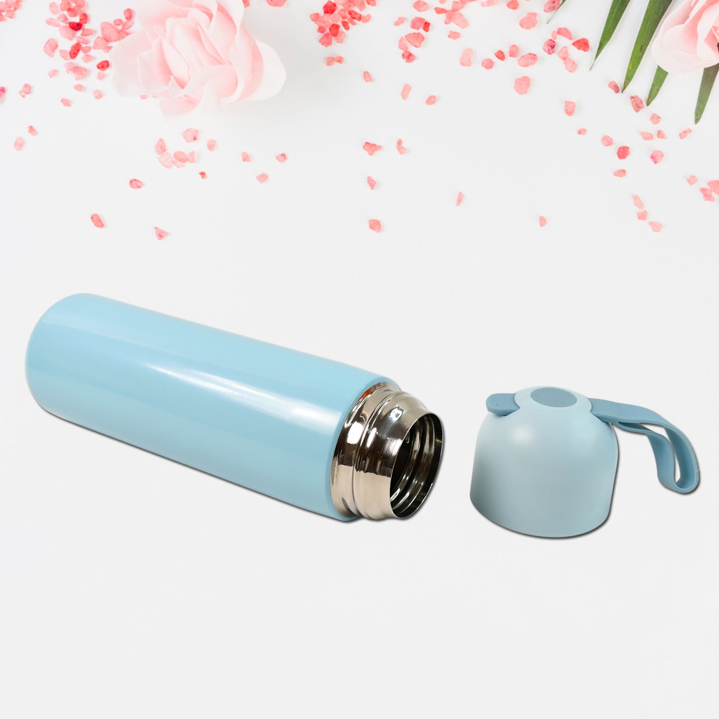 Stainless Steel Water Bottle With Handle Easy To Carry Fridge Water Bottle Leak Proof Rust Proof Hot Cold Drinks Gym Sipper Bpa Free Food Grade Quality Steel Fridge Bottle For Officegymschool (Approx 500 Ml) - Happy Price - Image 3