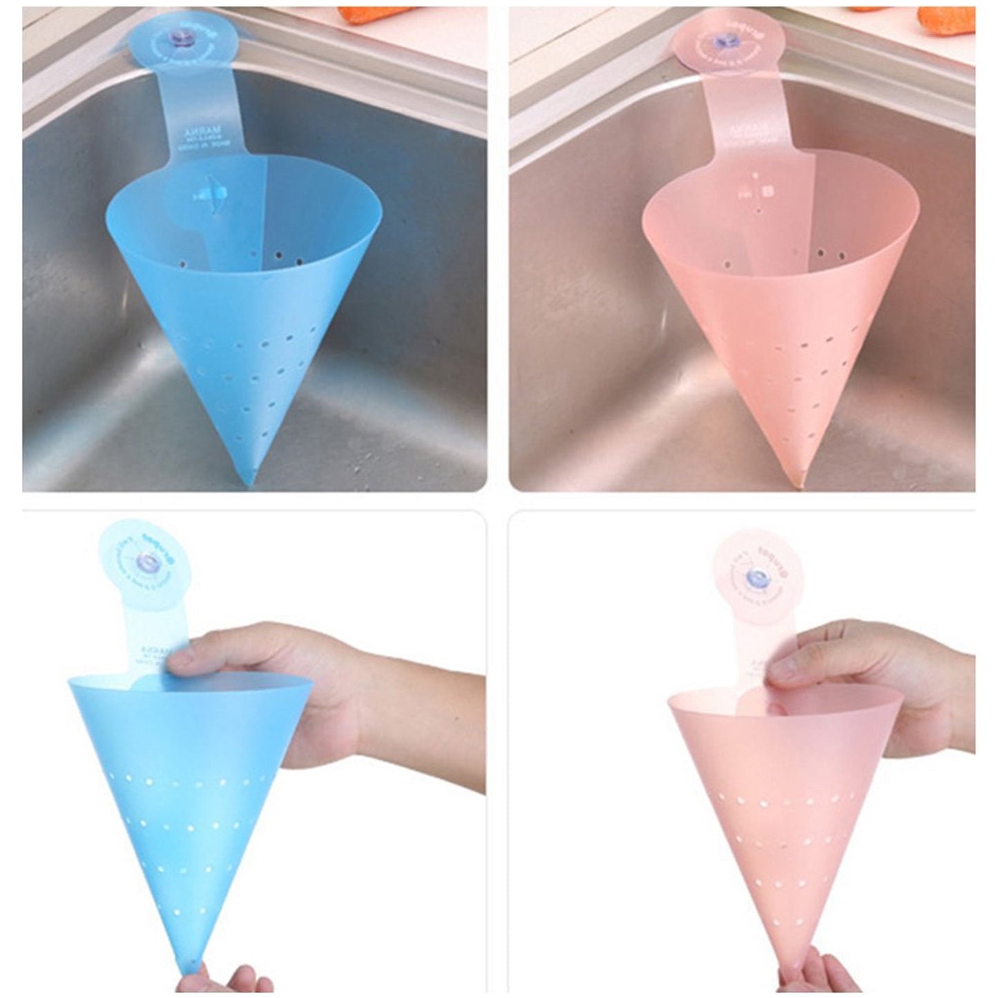 Hanging Sink Corner Strainer with Suction Cup - 1 Pc Kitchen Organizer - Happy Price - Image 5
