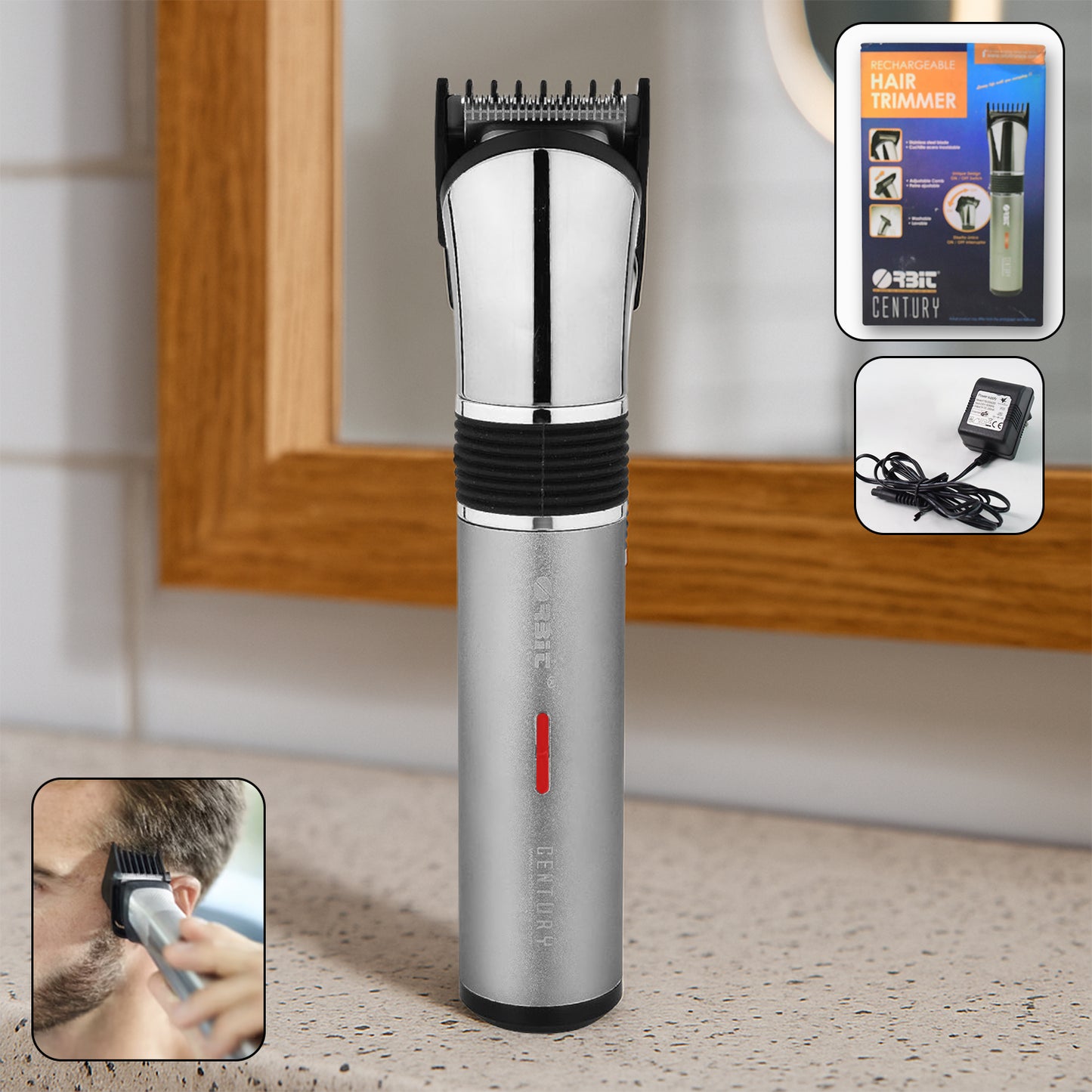 Orbit Rechargeable Hair Trimmer for Men - Cordless Grooming with Adjustable Comb (1 Pc) - Happy Price - Image 3