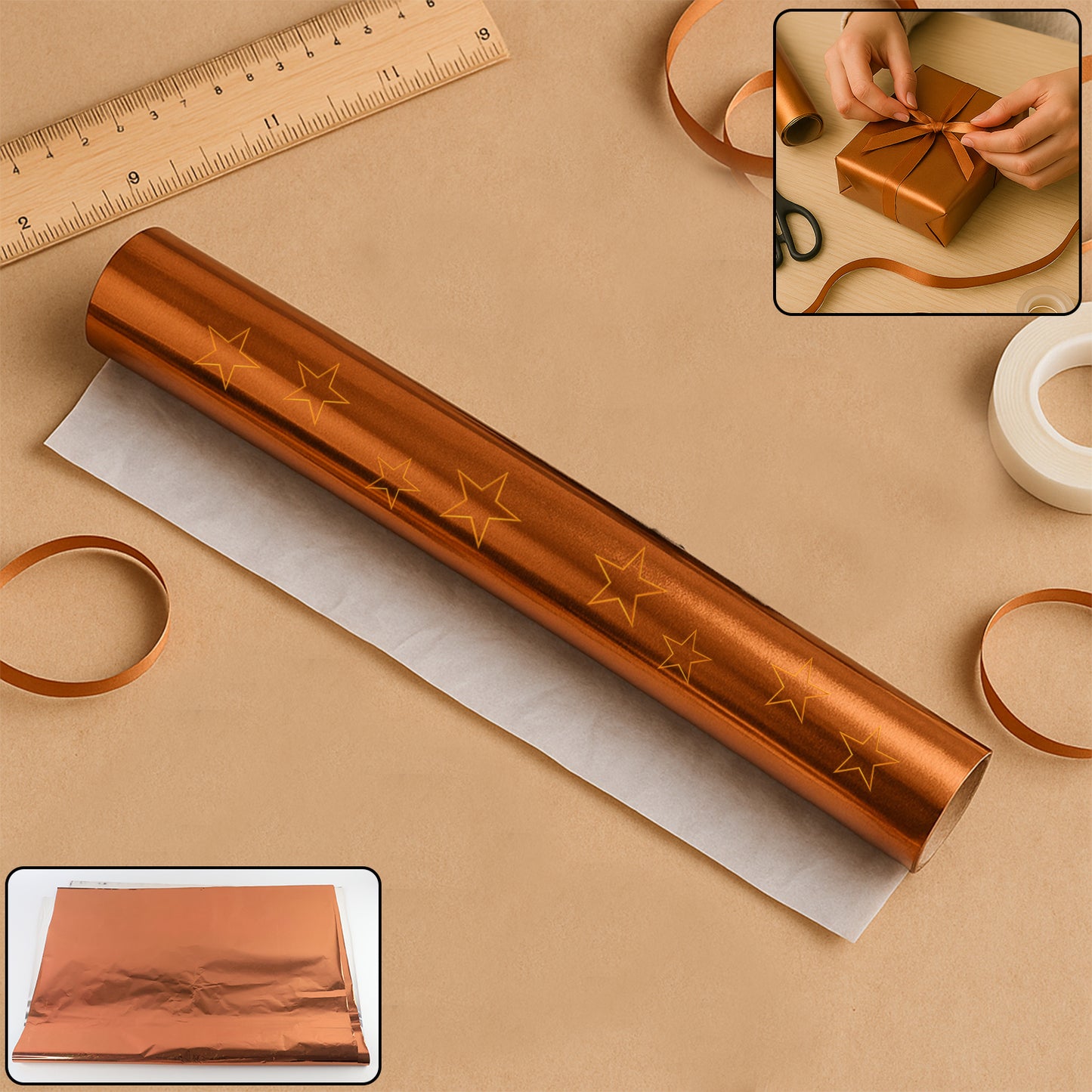 Premium Metallic Gift Wrapping Paper Sheets 45 Sheets Approx (70 X 50 Cm Mix Color) - Happy Price - Image 3