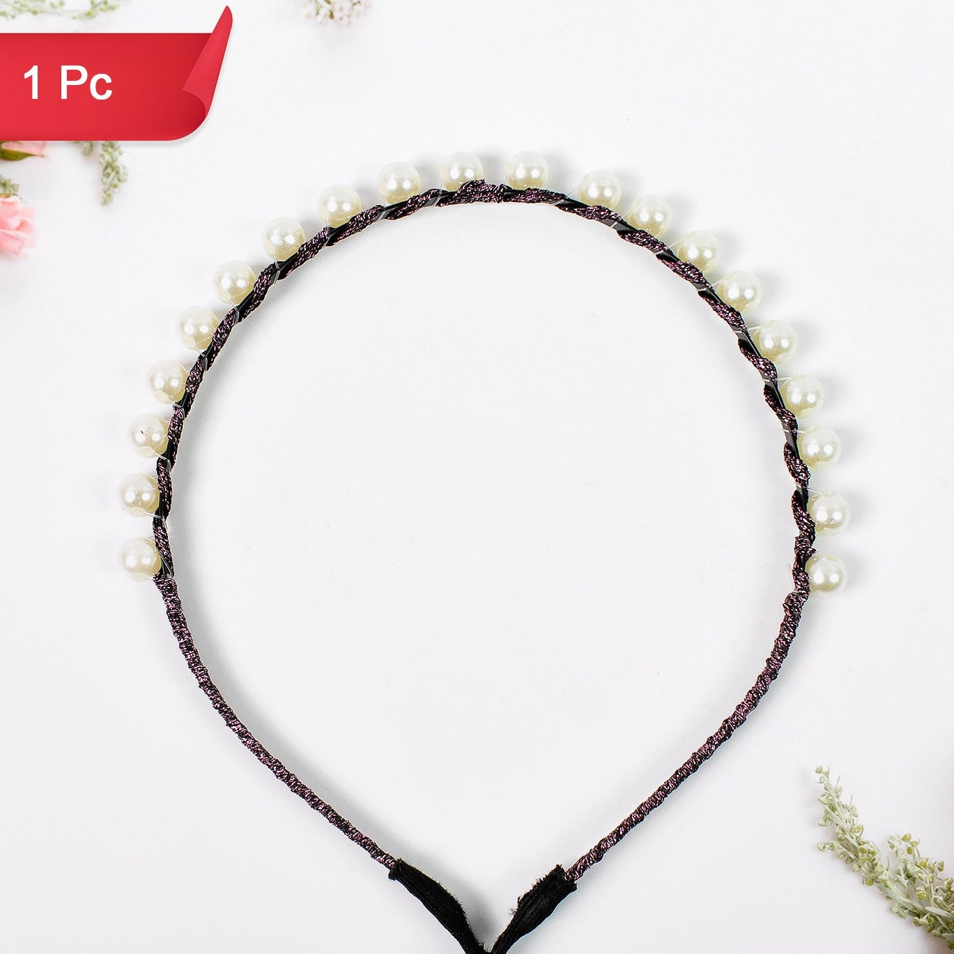 Hairband Pearls Fancy Party Hairband (1 Pc Mix Design) - Happy Price - Image 1