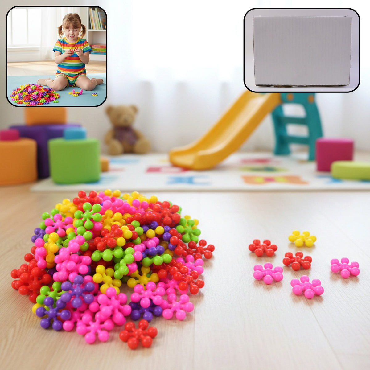 Colourful Building Blocks Toy Set for Kids - Creative Interlocking Puzzle (1 Set) - Happy Price - Image 2