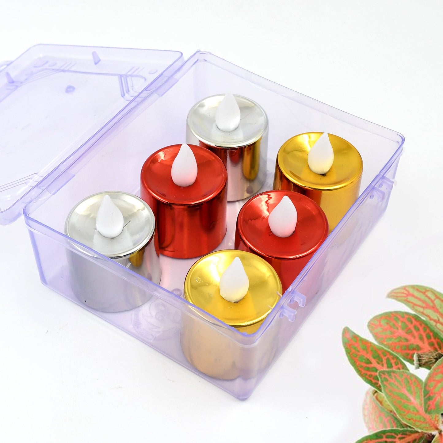 LED Diya Tea Lights - 6 Pcs Set, Flameless Electric Candles for Home Decor - Happy Price - Image 2