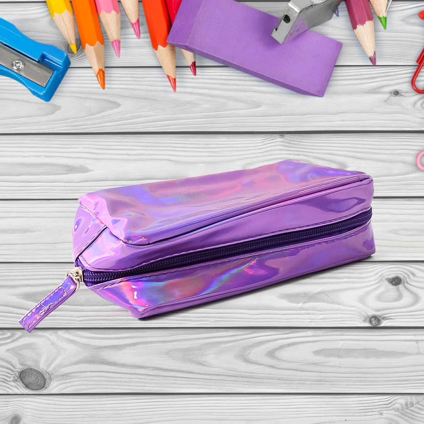 Holographic Shiny Waterproof Travel Cosmetic Pouch (1 Pc) - Happy Price - Image 5