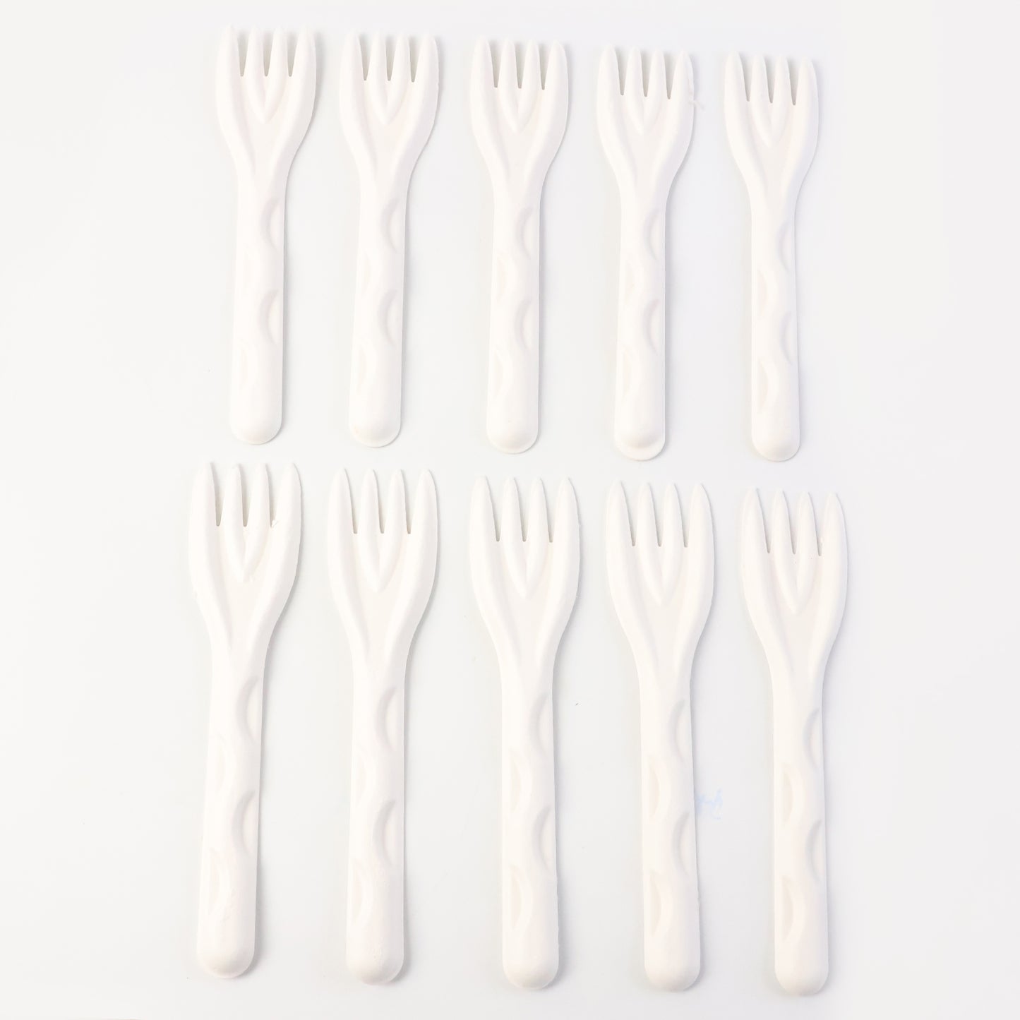 Compostable Bagasse Forks - 10 Pcs Pack, Eco-Friendly Sugarcane Fiber Cutlery - Happy Price - Image 5