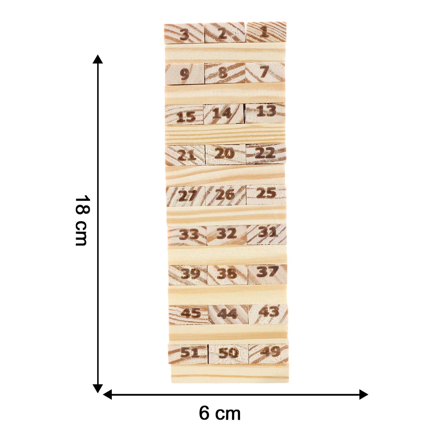 54 Pcs Wooden Tumbling Tower Game - Numbered Blocks & Dice for Family Fun - Happy Price - Image 6