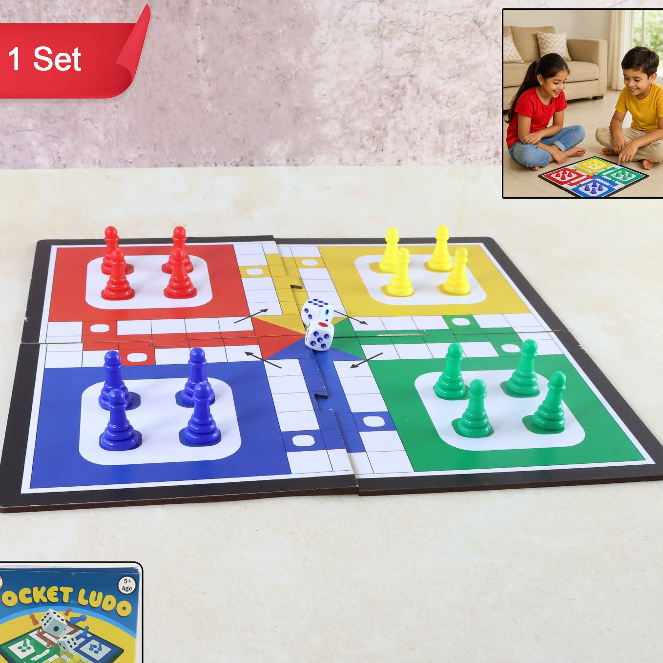 Pocket Ludo Travel Board Game Set - 1 Pc - Happy Price - Image 1