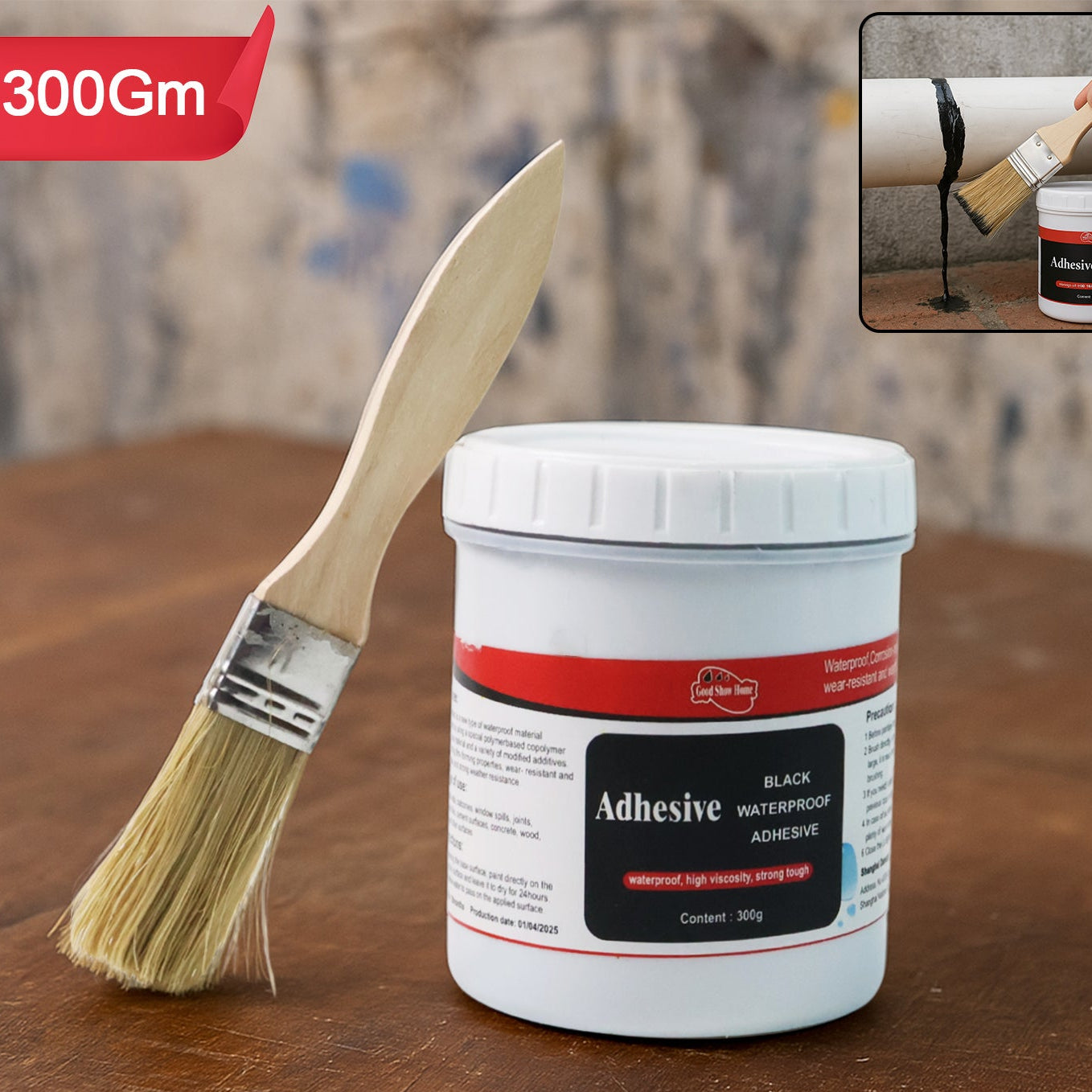 300 Gm Black Waterproof Adhesive Paste for Strong Bonding & Leak Sealing - Happy Price - Image 1