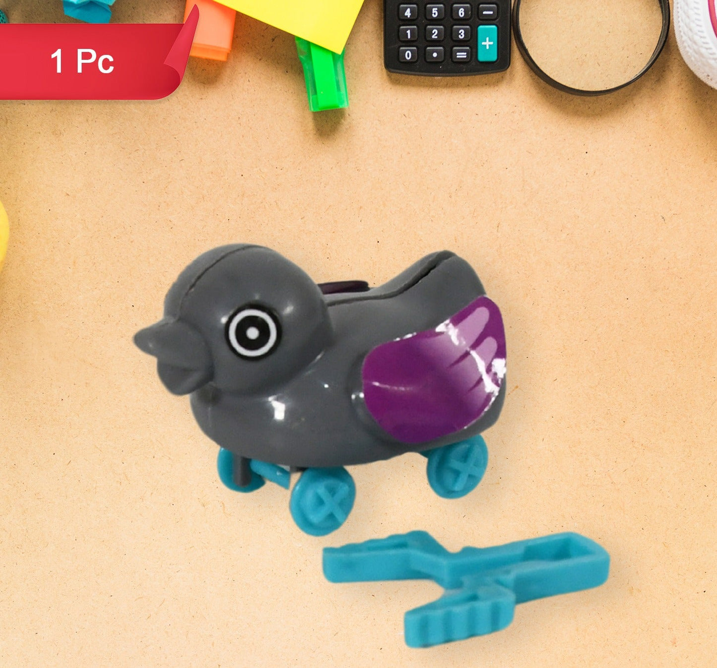 Small Push Back Duck Toy Ejectable Spring Tail Duck Small Diy Duck Toy - Happy Price - Image 1