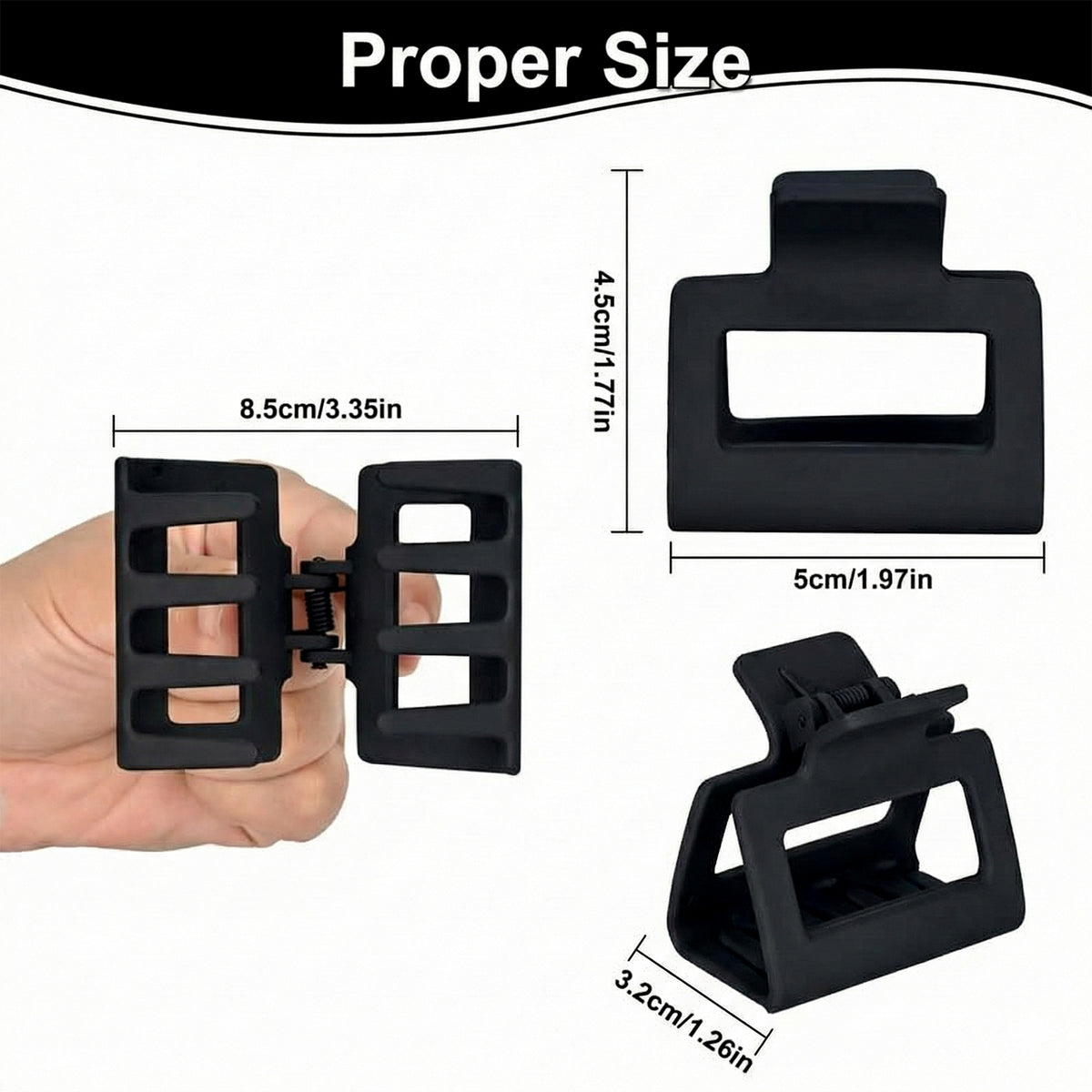 Strong Hold Matte Finish Hair Claw Clip for Women - 1 Pc - Happy Price - Image 5