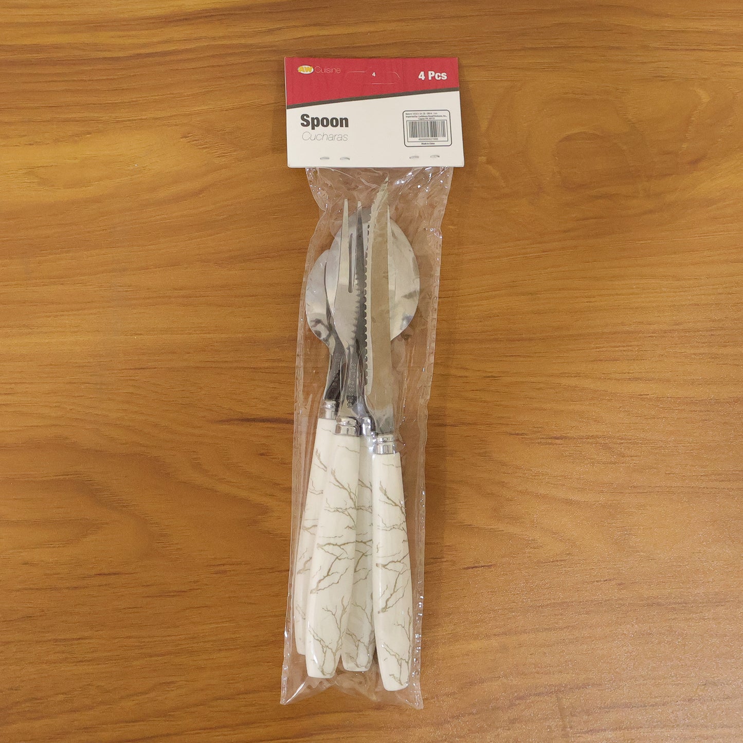 4 Piece Stainless Steel Cutlery Set with Marble Handle - Great Price - Image 7
