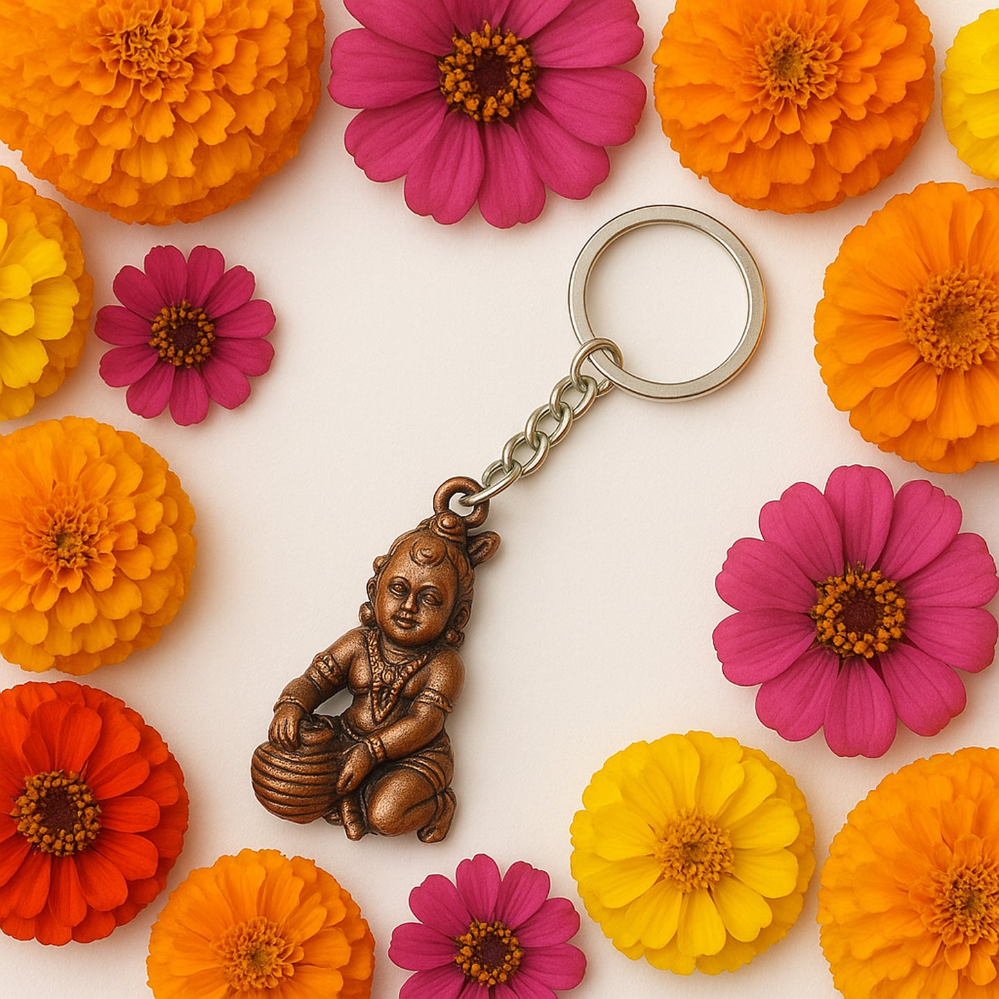 Bal Krishna Crawling Design Metal Keychain - 1 Pc - Happy Price - Image 3