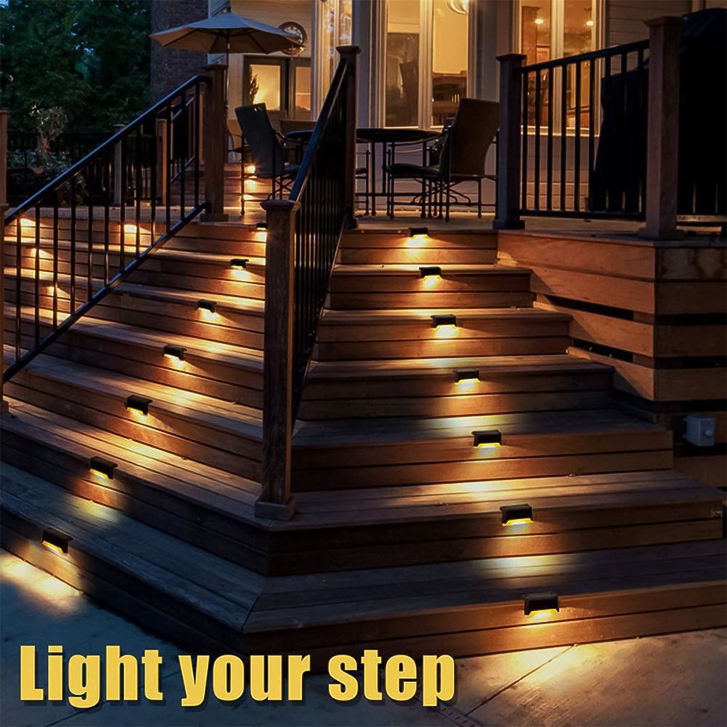 Solar Decorative Lights Waterproof Durable Garden Atmosphere Lights Stair Lights Railing Lights Step Steps Lights For Outdoor Patio Courtyard Stair Step Fence Patio Stairsyard Garden Pathway ( 4 Pc Set) - Happy Price - Image 6