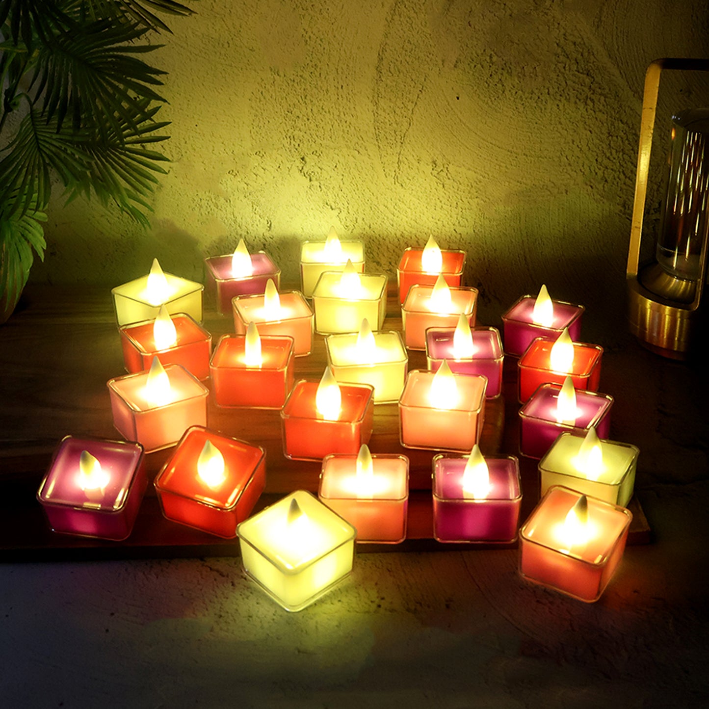 Set of 24 Multi-Color LED Tealight Candles with Flickering Flame Effect - Happy Price - Image 5